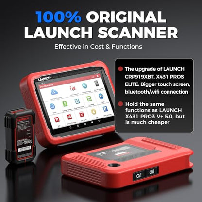 Launch X431 PROS V 5.0 2026 Bidirectional Scan Tool with Blueto0th Coding | 2 Years F-Ree Updates, ECU Code, 38+ Reset, CANFD, FCA AutoAuth, Launch Scanner with Wireless Connector for All Cars