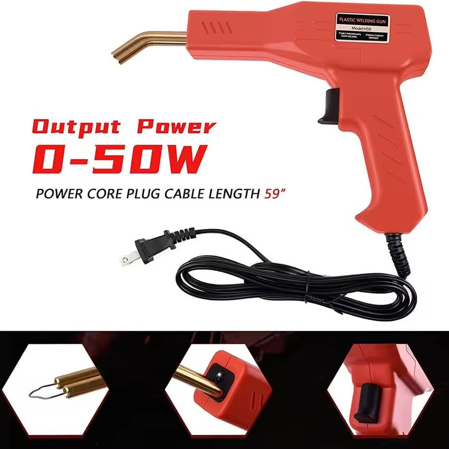 Plastic Welding Machine, Hot Stapler Handle Welder Car Bumper Repair Kit Repairing Crack Broken Plastic