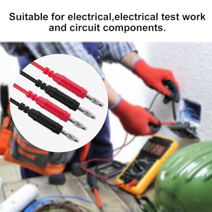 4mm Banana Plug Test Leads Dual-Ended Multimeter Electrical 4mm Banana-Plug Silicone Flexible Copper Cable 1 Meter for Multimeter & Oscilloscope Testing - color: 1set banana to banana