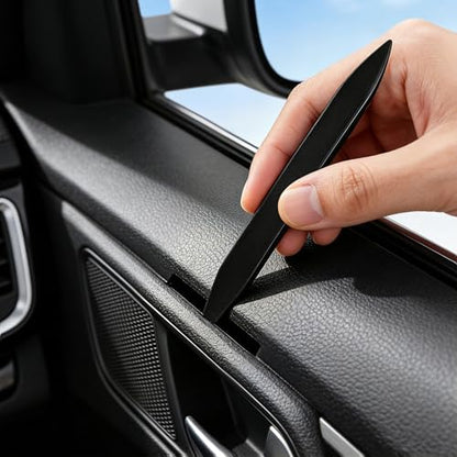 18Pcs Car Trim Removal Tool Kit Pry Tool Set, Panel Clip Pliers Door Panel Removal Tool Automotive Clip Removal Tool, Plastic Pry Tool Kit Auto with Valve Stem Caps for Car Interior Repair, Black - color: black