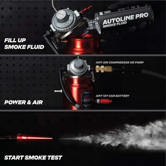 AutoLine Pro EVAP High Volume Smoke Machine Leak Tester – Shop Series - Automotive Tester for Vacuum Leak Detection - Car Machine with Best Ranked Smoke Fluid, Premium Cone & Gas Cap Adapter - style: Shop Series & Acc