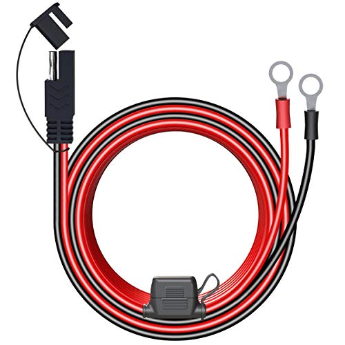 6FT 16AWG SAE to O Ring Terminal Harness, Heavy Duty Battery Quick Disconnect Extension Cable with 10A Fuse, 12V 24V Waterproof Quick Release Eyelet Connector for Motorcycle, Car, Marine, Lawn Mower - color: 16AWG-6FT