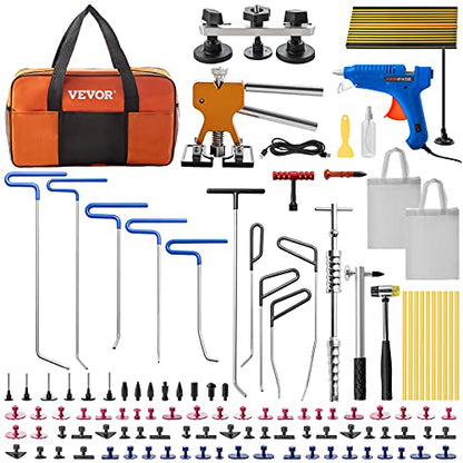 VEVOR Dent Puller Kit, 116 PCS Paintless Dent Repair Kit with Remover Tools, Golden Lifter & Glue Tabs for Car Dents, Door Ding Repair