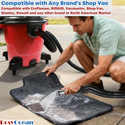 Universal Compatible with All Shop Vacs Extractor Attachment with 2-1/2" & 1-7/8" & 1-1/4" Three Adapters Auto Detailing Vacuum Head Extraction Accessories for Upholstery & Carpet Cleaning - size: Small