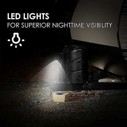 POLESTAR Electric Trailer Jack, 3500lbs Electric Power A- Frame Tongue Jack with Waterproof Protective Cover & LED Light for Travel Trailer Camper, RV, 12V DC with Hard Wiring, 9"-27" Lift - size: 3,500 lbs.
