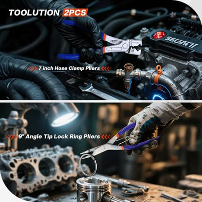 5pcs Electrical Disconnect Plier Set - Fuel Line,Hose Clamp Pliers, Electric Connector Removal Tool for Automotive Repair - color: 5pcs Set