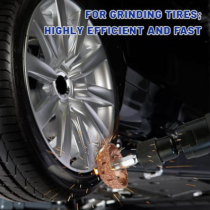 34 PCS Tire Patch Roller Kit, 35mm 43mm 58mm Auto Tire Tube Patches Kit with Roller & Scraper, Portable Wheel Repair Stitcher Tool for Car Truck Motorcycle Bike Grinding
