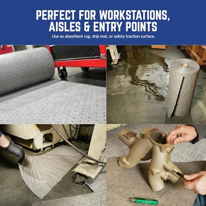 Spilfyter Universal Heavy Duty Absorbent Pads, 32" x 150' ft | Single Ply, Maximum Absorption, For Demanding Jobs, Ideal for Extra-Heavy Spills, SFG-90