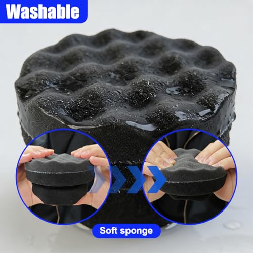 Tire Shine Applicator Pad, Reusable Hex Grip Tire Dressing Applicator, Wave Contoured Tire Polishing Sponge Pads, Car Detailing Cleaning Accessories for Most Vehicles (2PCS) - size: 2PCS