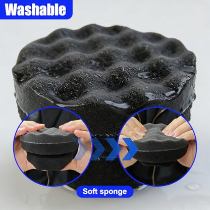 Tire Shine Applicator Pad, Reusable Hex Grip Tire Dressing Applicator, Wave Contoured Tire Polishing Sponge Pads, Car Detailing Cleaning Accessories for Most Vehicles (2PCS) - size: 2PCS