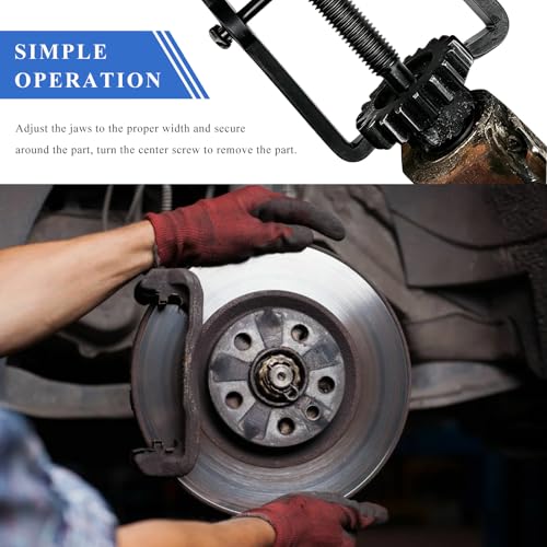 4" 2-Jaw Gear Puller, Adjustable Carbon Steel Flywheel Remover Bearing Gear Puller, Two Claws Separate Lifting Device Pump Removal Tool for Bearings Pulleys Flywheels (Black) - color: Black