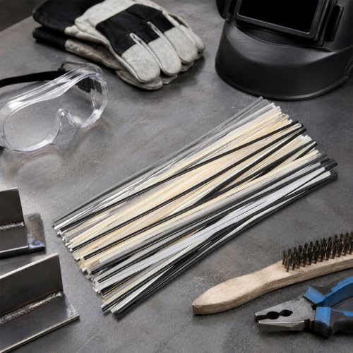 78 Pcs Plastic Welding Rods 1/8 Inch / 3mm Diameter Round Sticks PU PP ABS PE TPO PA PC 7 Types of Plastic Welding Rods Kit for Car Bumpers Daily Repair (7.87 Inch Long)