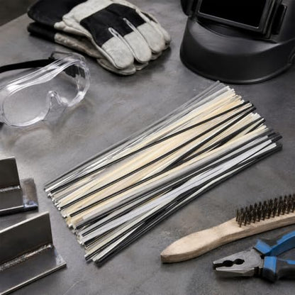 78 Pcs Plastic Welding Rods 1/8 Inch / 3mm Diameter Round Sticks PU PP ABS PE TPO PA PC 7 Types of Plastic Welding Rods Kit for Car Bumpers Daily Repair (7.87 Inch Long)