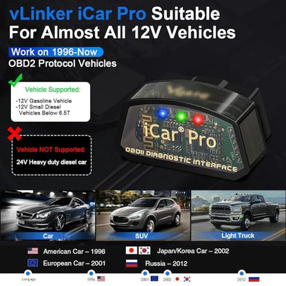 iCar Pro Mini OBD2 Bluetooth Scanner for iOS/Android OBD Adapter Car Diagnostic Code Reader Scan Tools