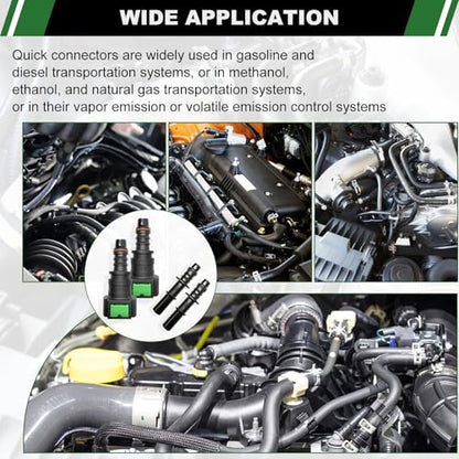 2 Sets Fuel Line Quick Connect Straight Fittings, 9.49mm to ID 8mm | Nylon Fuel Line Connectors Straight Pipe Connector, Quick Release Fuel Connector - color: 2 Sets Fuel Line Quick Connect SAE 9.49mm to ID 8mm