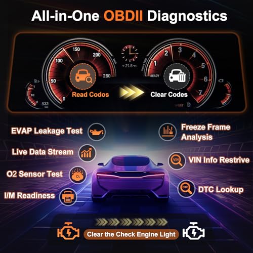 Y2 2.8'' Color Graphing Screen OBD2 Scanner Diagnostic Tool,Enhanced PRO Check and Reset Engine Fault Code,DTC Lookup,O2 Sensor Test,Live Data,Freeze Frame,OBDII Code Reader Tool for All Cars