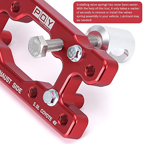 Engine Valve Spring Compressor Tool Compatible with Modular Ford F-150 5.0L Mustang Coyote 4 Valve Engine Trac Magnetic Screw Retainer Red - color: red