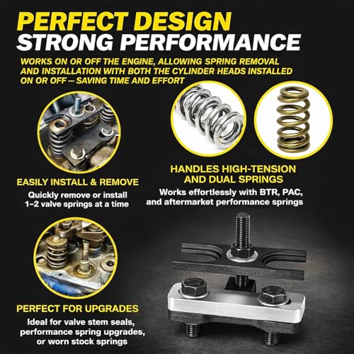 67605 LS Valve Spring Compressor Tool Suitable for 4.8 5.3 5.7 6.0 6.2 LS1 LS2 LS LS4 LS6 LS9 LSA Chevy, Corvette, Camaro, GTO, G8 GT, CTS-V, Firebird, Trans Am, Sierra, Silverado, Tahoe, Suburban, GM