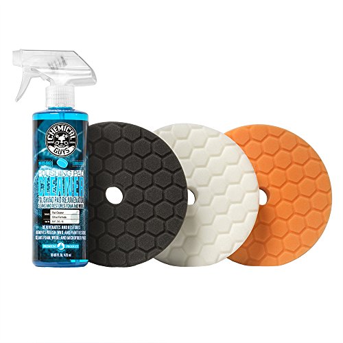 Chemical Guys, Hex-Logic Quantum Buffing Pad Sampler Kit, 6.5 in, 4-Piece | Cutting, polishing and finishing Quantum pads plus pad cleaner, fits 6 in plates on dual-action polishers