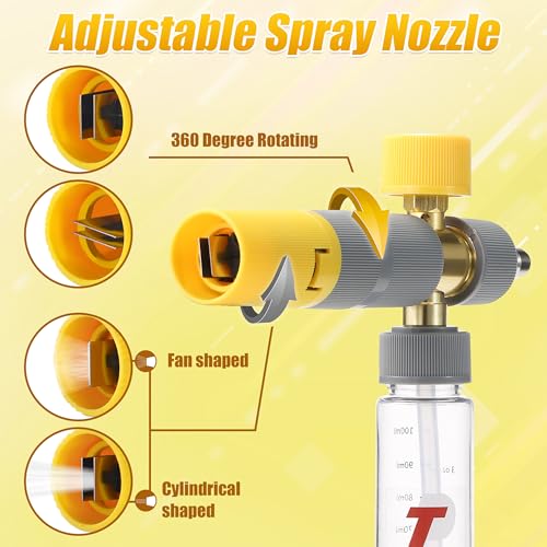 Tool Daily Foam Cannon, Small Foam Cannon for Pressure Washer, 5 Power Washer Nozzle Tips, 1/4 Inch Quick Connect - size: 100 ml