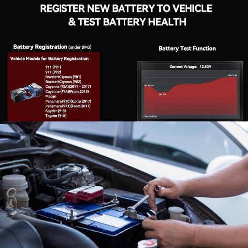 iCarsoft POR V4.0 Bidirectional Diagnostic Tool for Porsche + 2 Car Make Groups, OBD2 Scanner with Actuation Test, 28 Services Battery Registration,Support CAN-FD-Free Update