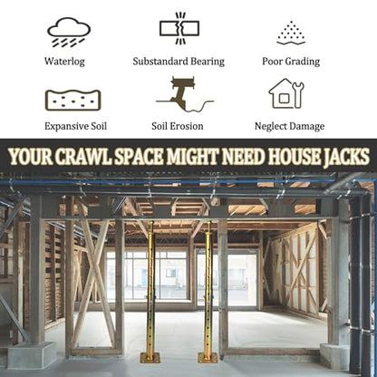 House Floor Jacks Post Pole for Leveling, 18-35 Inches Adjustable Post Basement Support Pole Jacks, Heavy Duty Telescoping Jacks for Leveling, Floor Joist Jack for House Lifting Temporary Support