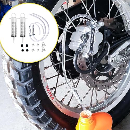 2 Set Brake Bleeder Kit with 2 Brake Bleeder Hose & 2 100ml Syringes | Hydraulic brake maintenance, Fluid transfer tool, Cars, motorcycles, bicycles, DIY garage repair - color: 2 Sets