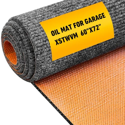 Heavy Duty Oil Resistant Garage Car Bottom Mat, Reusable Floor Protector, 1/4 Inch Thick Waterproof Rubber Backing, Oil Absorbent (Dark Gray) (60 * 72) - size: 60 inches x 72 inches
