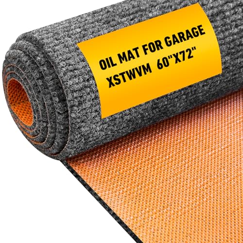 Heavy Duty Oil Resistant Garage Car Bottom Mat, Reusable Floor Protector, 1/4 Inch Thick Waterproof Rubber Backing, Oil Absorbent (Dark Gray) (60 * 72) - size: 60 inches x 72 inches