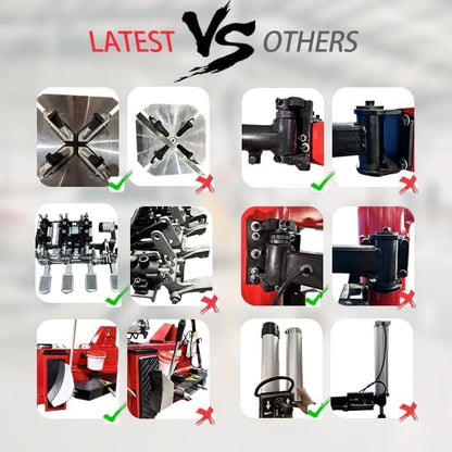 KATOOL 2.0HP Tire Machine Combo Double Assit Tire Changer Machine with Wheel Balancer Machine (830+760) - color: Red