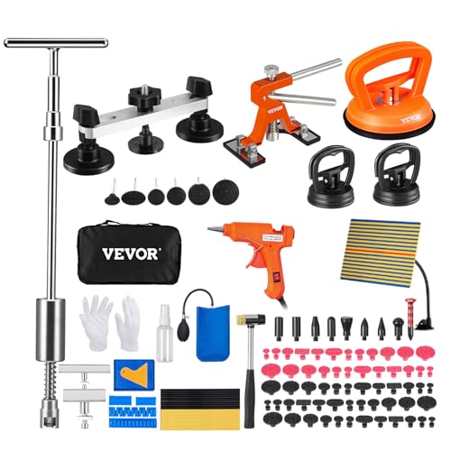 VEVOR 117 PCS Car Dent Puller Kit, Paintless Dent Repair Tool with Lifter, Slide Hammer & Suction Cup for Auto Body Dents, Hail Damage, Door Dings - style: 117PCS