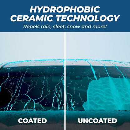 Detour Ceramic Windshield Coating Kit - Long-Lasting Water Repellent Glass Coating, Ultra-Hydrophobic Treatment for Improved Visibility, Quick and Easy Application, for Cars, Trucks, Boats and More