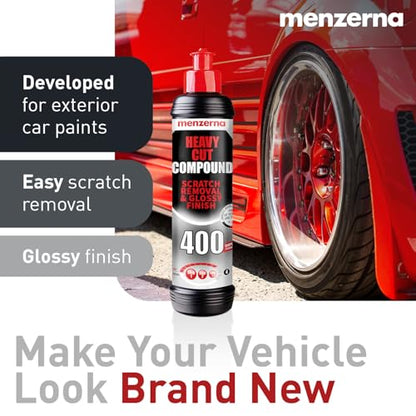 menzerna Heavy Cut Compound 400" Car Polish I Heavy Cut, Medium Cut & Finish I Buffing & Polishing Compound for Scratch Repair I for Scratches, Swirls & Holograms I Silicone Free I 16oz - style: 16oz.