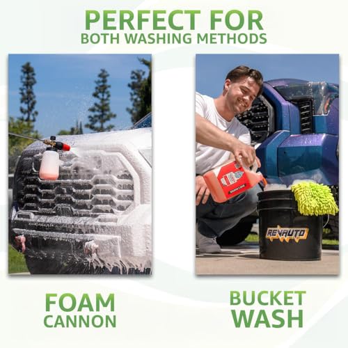 Rev Auto Vinyl Wrap Car Wash Soap Kit - Includes 64oz Car Wash Soap For Vinyl Wrap & Microfiber Wash Mitt | Works in Foam Cannon & Bucket Washes | pH-Balanced, Safe For All Finishes - size: 64 Fl Oz (Pack of 1)