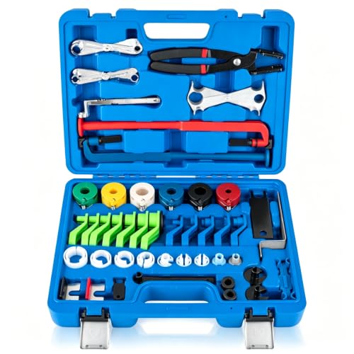45pcs Master Quick Disconnect Tool Set, Fuel Line Disconnect Tool Kit for Automotive A/C, Fuel & Transmission Systems – Fuel Line Removal and Separator Tool Compatible with Various Vehicles