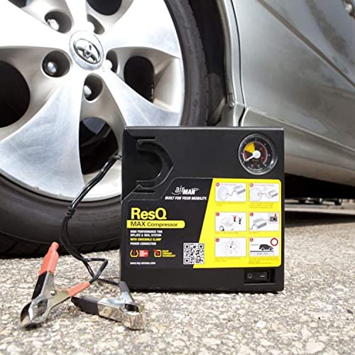 AIRMAN Flat Tire Repair Kit - ResQ Max Tire Mobility Kit Inflator 2.0 with Valve Through Sealant - Great for SUV, Pick-Up Mini Van Crossover Vehicles and More - size: Standard