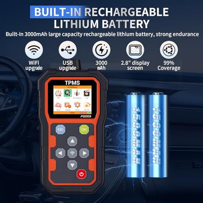 PS003 TPMS Programming Tool OBD2 Scanner, Tire Pressure Sensor Relearn Diagnostic Tool, Check Engine Light Code Reader for Cars Mechanics
