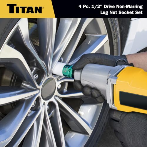 Titan 21095 4-Piece 1/2-Inch Drive Non-marring Impact Deep Lug Nut Socket Set - size: 4pc Set