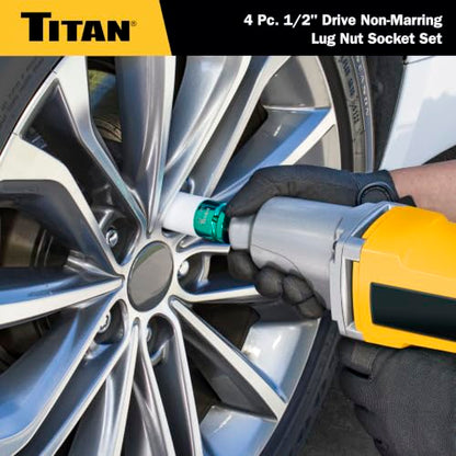 Titan 21095 4-Piece 1/2-Inch Drive Non-marring Impact Deep Lug Nut Socket Set - size: 4pc Set