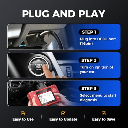 LAUNCH X431 Creader VII+ V2.0 Car Code Reader 2026,Full EOBD OBD2 Scanner Testing Engine/Transmission/ABS/Airbag System, 3 Reset Oil Service/Throttle Relearn/SAS Reset, Lifetime Free Update