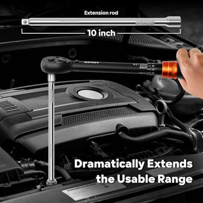 Kerry 3/8" Spark Plug Torque Wrench Set, 14mm 16mm Magnetic Swivel Sockets | 5-45 ft-lb 10-Piece Kit with 5/8", 3/4", 13/16", 14mm, 18mm 6-Point Sockets, Extension and Universal Joint for Easy Removal - size: 5-45FT.LB 10-piece, style: 3/8"