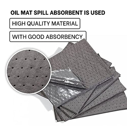 ATERET Oil Mat I Extra Strength Sorbent Lightweight Dimpled Bonded Absorbent Pad I 16" x 18" I 200 Universal Absorbing Pads I Grey (2 Pack) - size: 2 Pack (Bag of 200)