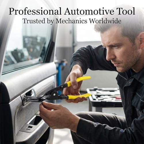 Automotive Panel Clip Pliers - Car Panel Upholstery Trim Clip Removal Tool Plier, Interior Clip Fastener Rivet Push Pin Panel Pliers, Repair Tool for Car Vehicle Dashboard Clip Remover Plier - color: Yellow