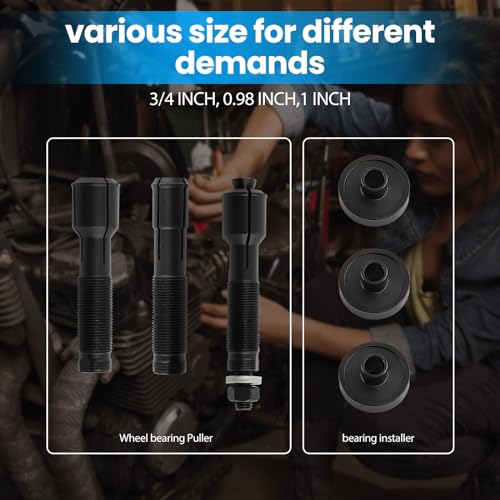 maXpeedingrods Wheel Bearing Removal Installer Tool for Harley Davidson 2000+, VT102 Motorcycle Wheel Bearing Puller Tool Kit for 0.75" 1" 25mm Bearings,18 Pcs