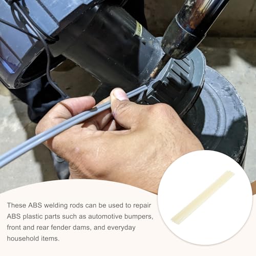 MECCANIXITY 13.2 Inch Plastic Welding Rods, Single Strand Round Sticks ABS Welding Rods for Plastic Welder Kayak Car Bumper Repair Pack of 20 Dia. 2.8mm, Beige