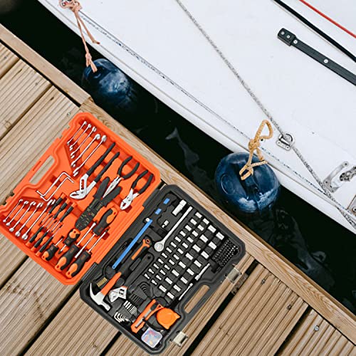 GreatNeck 191-Pc Mariner's Tool Set, Boat Tool Kit for Maintenance | Chrome Plated Rust Resistant, Drop Forged Steel, Storage Case with Moisture Seal, Socket Set, Combo Wrenches, Screwdrivers - style: 191-piece