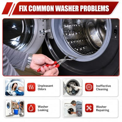 383EER4001A Washer Spring Expansion Tool Compatible with LG Samsung Kenmore | Front Load Door Boot Spring Clamp Tool, Replaces 1268535 PS3569695, Expands 2" to 5.83" for Washer Repairs - color: Red（2” to 5.83“)