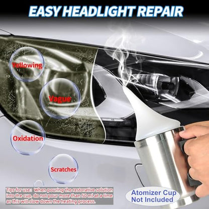 800g Headlight Restoration Refill Liquid, Car Headlight Lens Polish Repair Liquid, Headlight Polish Cleaner for Repair Yellowing, Scratches, Oxidation,Blurring - size: Medium
