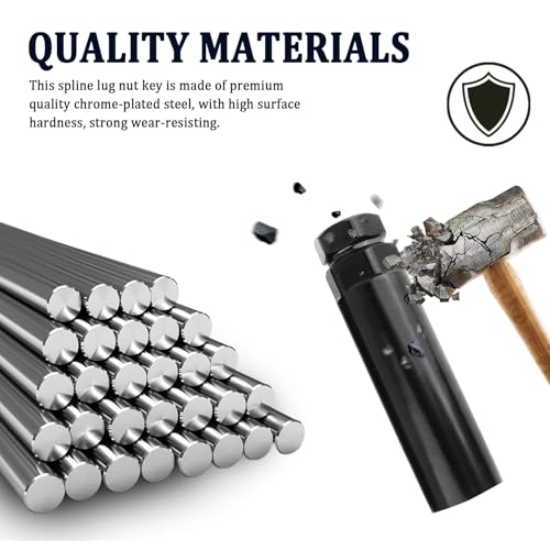 2PCS Lug Nut Socket Set,7 Spline Wheel Lock Removal Kit for Disassembling and Installing Nuts,Universal Automotive Tools Splines Socket Set Compatible 7 Splines Nuts (7 Spline-2 Pack)