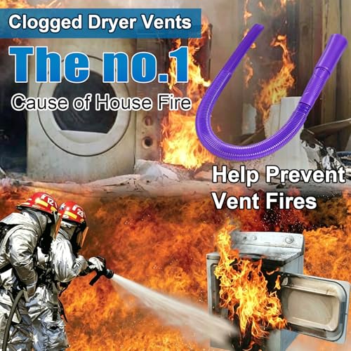 3 Pieces Dryer Vent Cleaner Kit: Vacuum Hose With Brush & Gloves Fits for Vacuums Cleaner, Refrigerator Condenser Coils, Tight Spaces Behind Appliances, Deep Cleaning Tools for Clogged Ducts- Purple - color: Purple(Complete Kit)